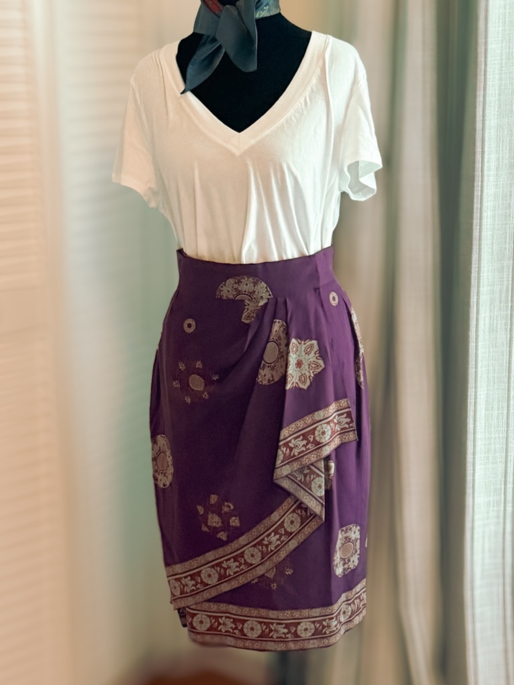 Tahari Silk Wrap Skirt